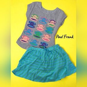 *0774 Paul Frank Monkey skort outfit set Girls kids S